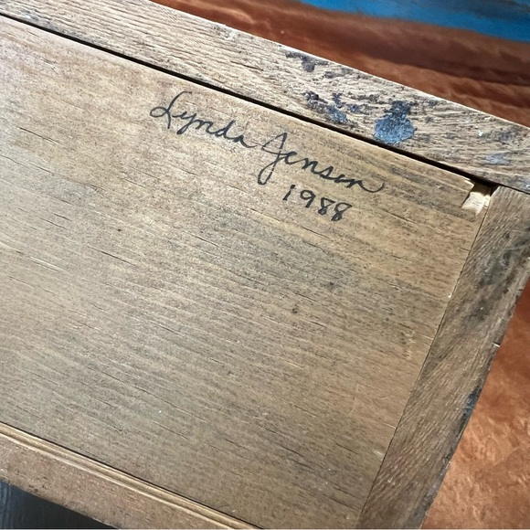 Vintage Hand Painted Wooden Christmas Elf Box Cardholder handmade 80s - Picture 7 of 14